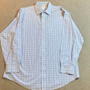 Brooks Brothers Men's Blue Checkered Shirt